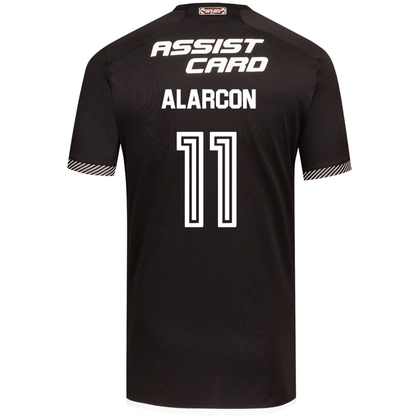 Niño Camiseta Antonia Alarcón #11 Blanco Negro 2ª Equipación 2024/25 La Camisa