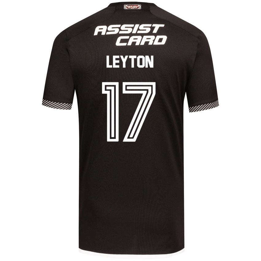 Niño Camiseta Geraldine Leyton #17 Blanco Negro 2ª Equipación 2024/25 La Camisa