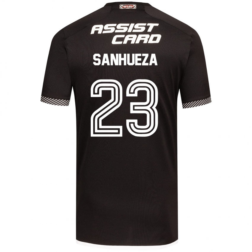 Niño Camiseta Nicol Sanhueza #23 Blanco Negro 2ª Equipación 2024/25 La Camisa