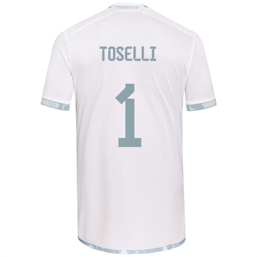 Niño Camiseta Cristopher Toselli #1 Gris Blanco 2ª Equipación 2024/25 La Camisa