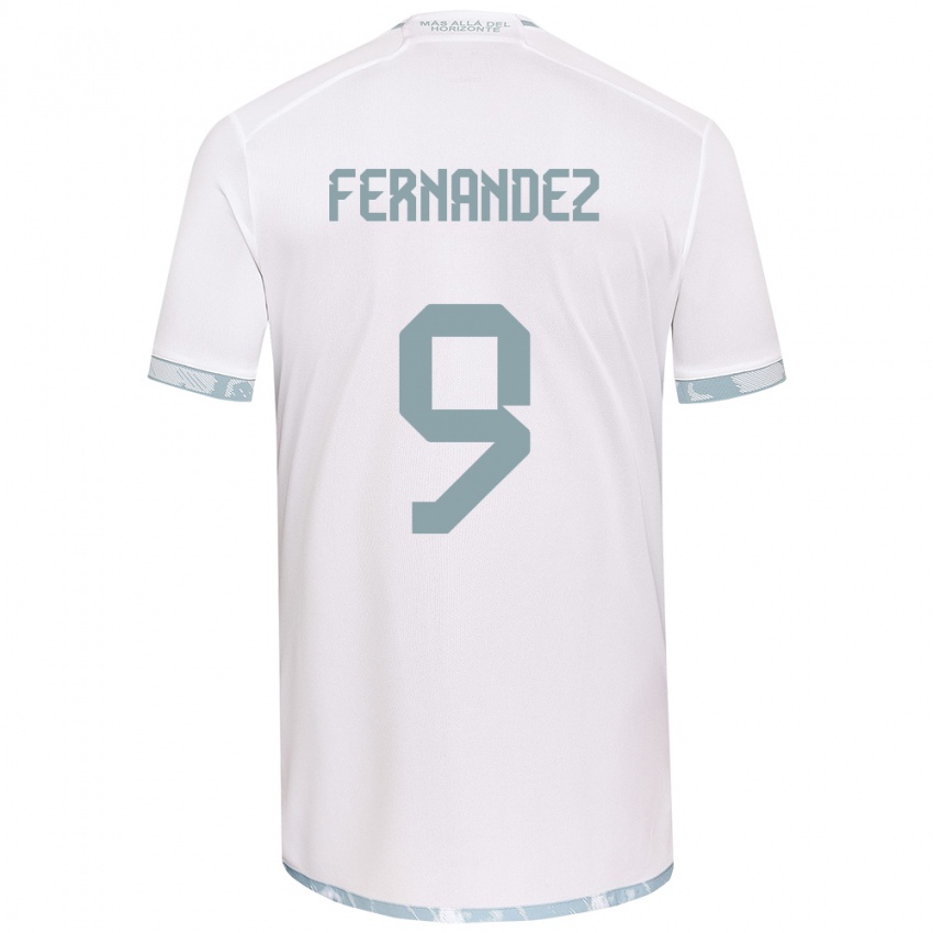 Niño Camiseta Leandro Fernández #9 Gris Blanco 2ª Equipación 2024/25 La Camisa