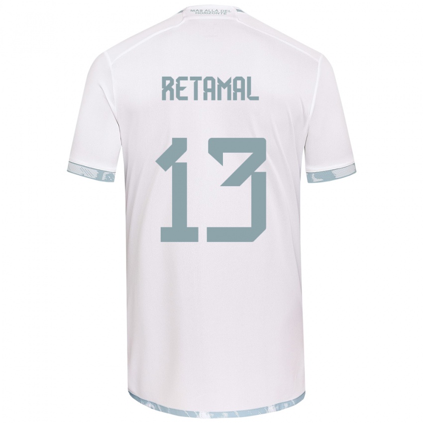 Niño Camiseta David Retamal #13 Gris Blanco 2ª Equipación 2024/25 La Camisa