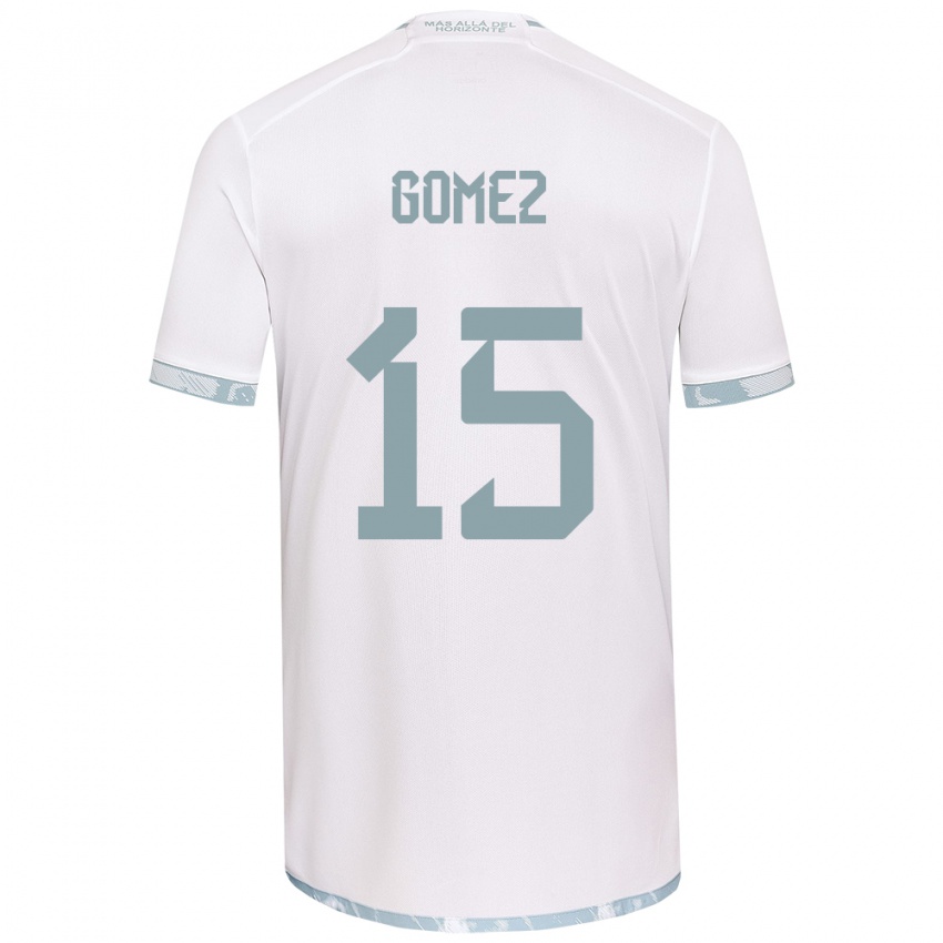 Niño Camiseta Juan Pablo Gómez #15 Gris Blanco 2ª Equipación 2024/25 La Camisa