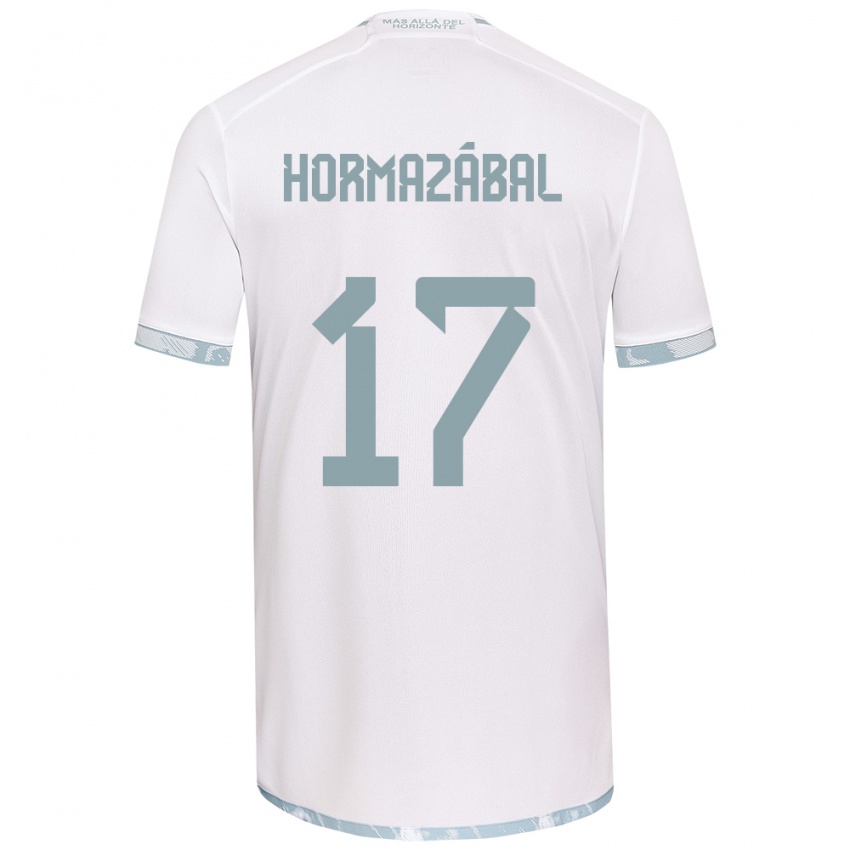 Niño Camiseta Fabián Hormazábal #17 Gris Blanco 2ª Equipación 2024/25 La Camisa