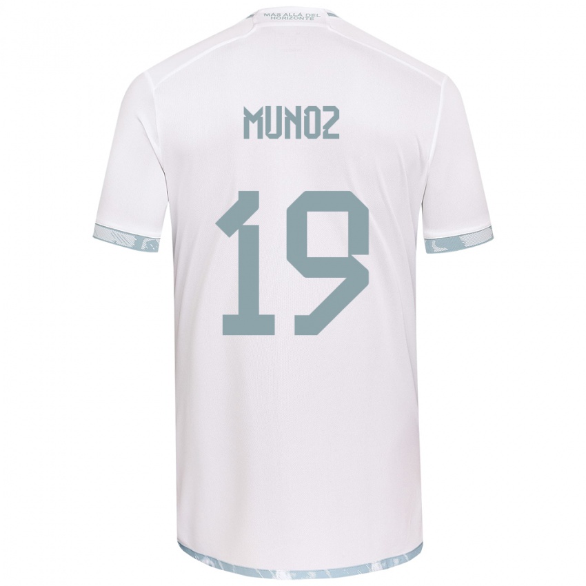 Niño Camiseta Cristóbal Muñoz #19 Gris Blanco 2ª Equipación 2024/25 La Camisa