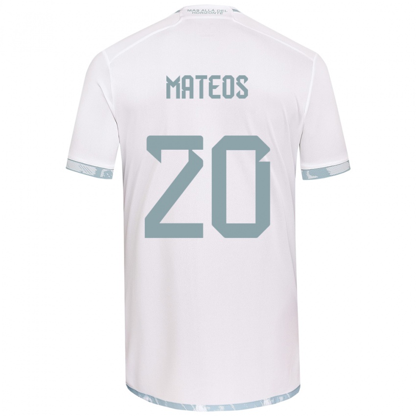 Niño Camiseta Federico Mateos #20 Gris Blanco 2ª Equipación 2024/25 La Camisa