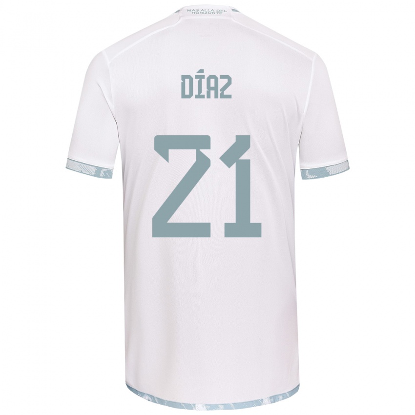 Niño Camiseta Marcelo Díaz #21 Gris Blanco 2ª Equipación 2024/25 La Camisa