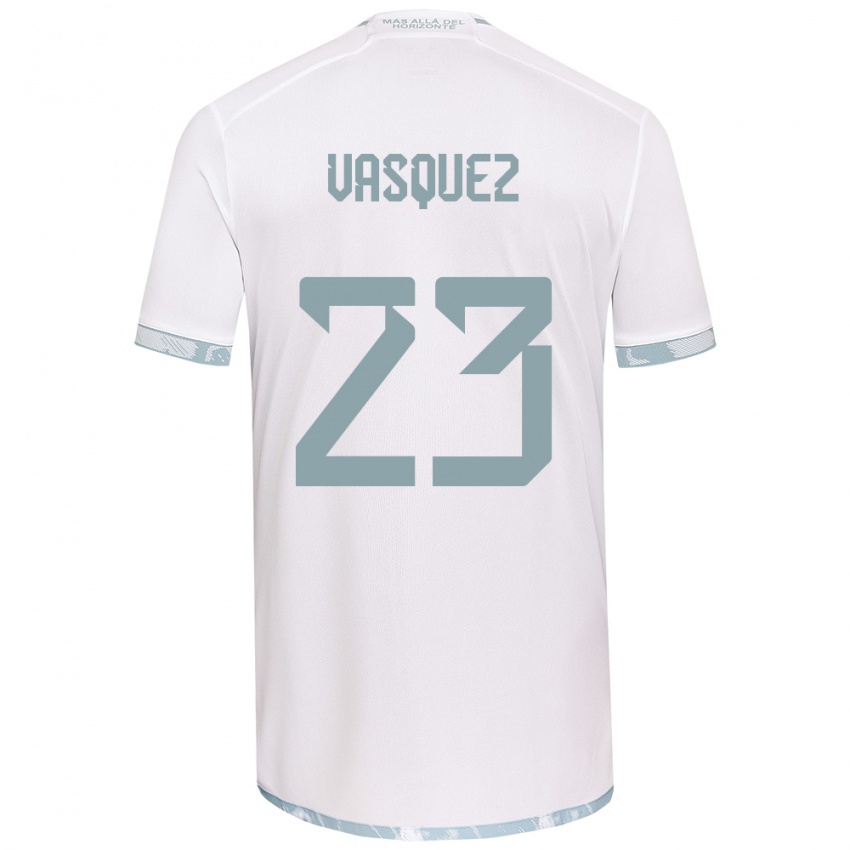 Niño Camiseta Ignacio Vásquez #23 Gris Blanco 2ª Equipación 2024/25 La Camisa