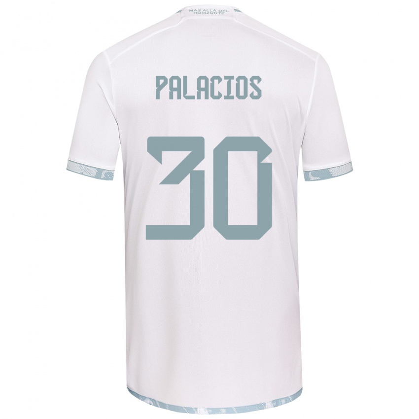 Niño Camiseta Cristian Palacios #30 Gris Blanco 2ª Equipación 2024/25 La Camisa