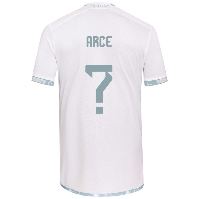 Niño Camiseta Agustín Arce #0 Gris Blanco 2ª Equipación 2024/25 La Camisa