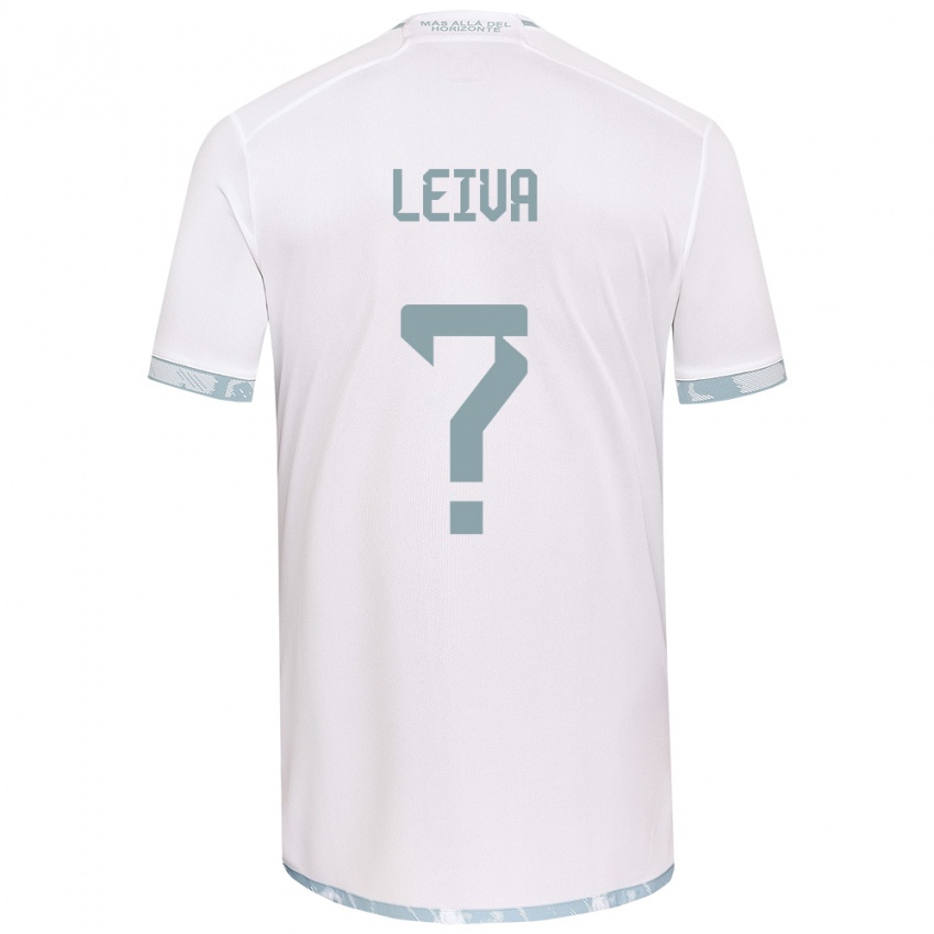 Niño Camiseta Sergio Leiva #0 Gris Blanco 2ª Equipación 2024/25 La Camisa