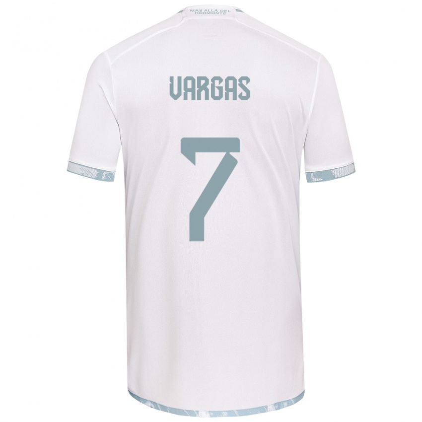 Niño Camiseta Jeisson Vargas #7 Gris Blanco 2ª Equipación 2024/25 La Camisa