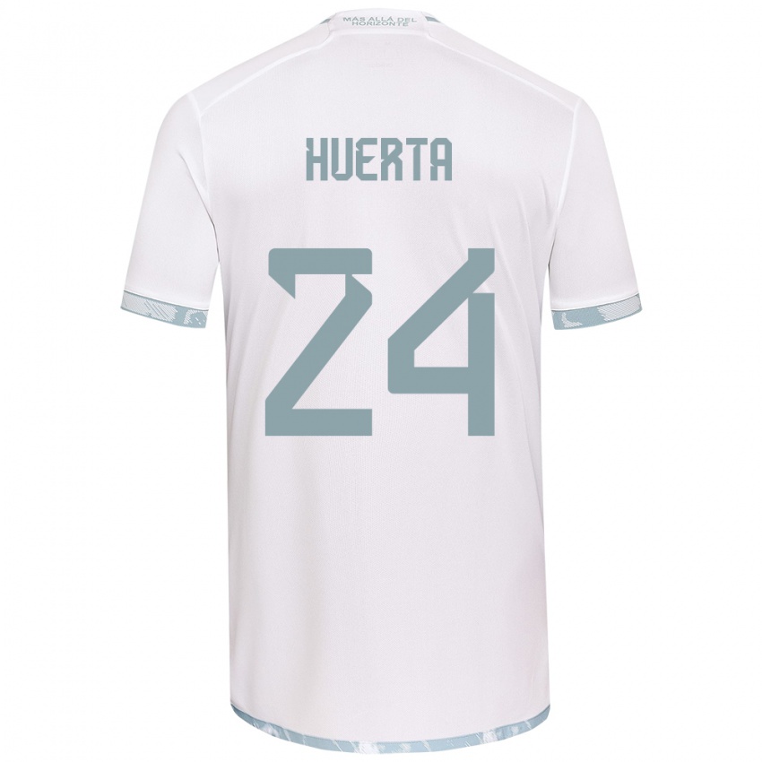 Niño Camiseta Renato Huerta #24 Gris Blanco 2ª Equipación 2024/25 La Camisa