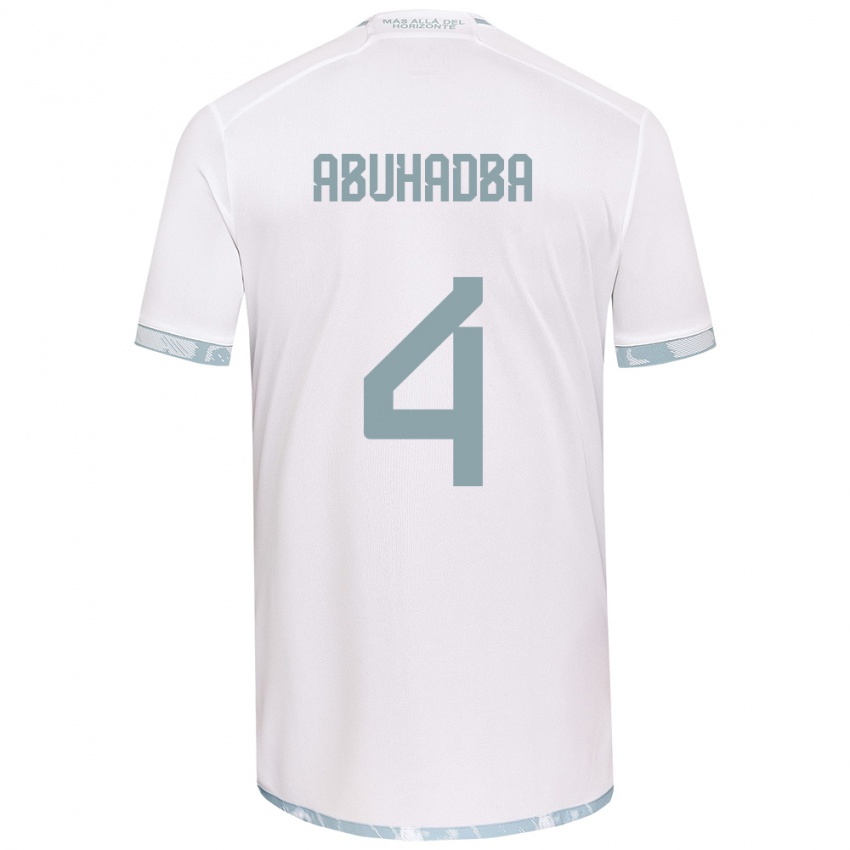 Niño Camiseta Zacarías Abuhadba #4 Gris Blanco 2ª Equipación 2024/25 La Camisa