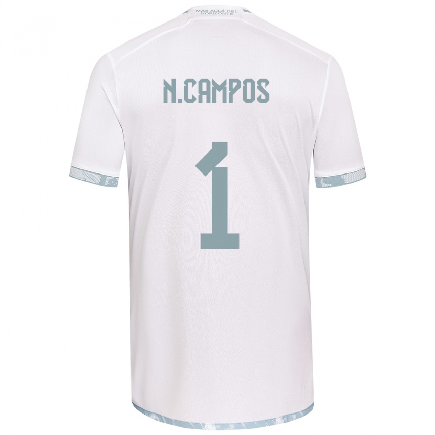 Niño Camiseta Natalia Campos #1 Gris Blanco 2ª Equipación 2024/25 La Camisa