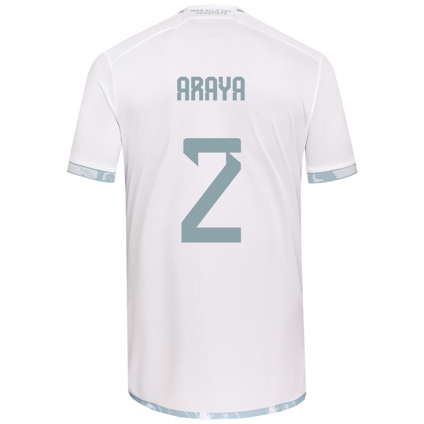 Niño Camiseta Fernanda Araya #2 Gris Blanco 2ª Equipación 2024/25 La Camisa