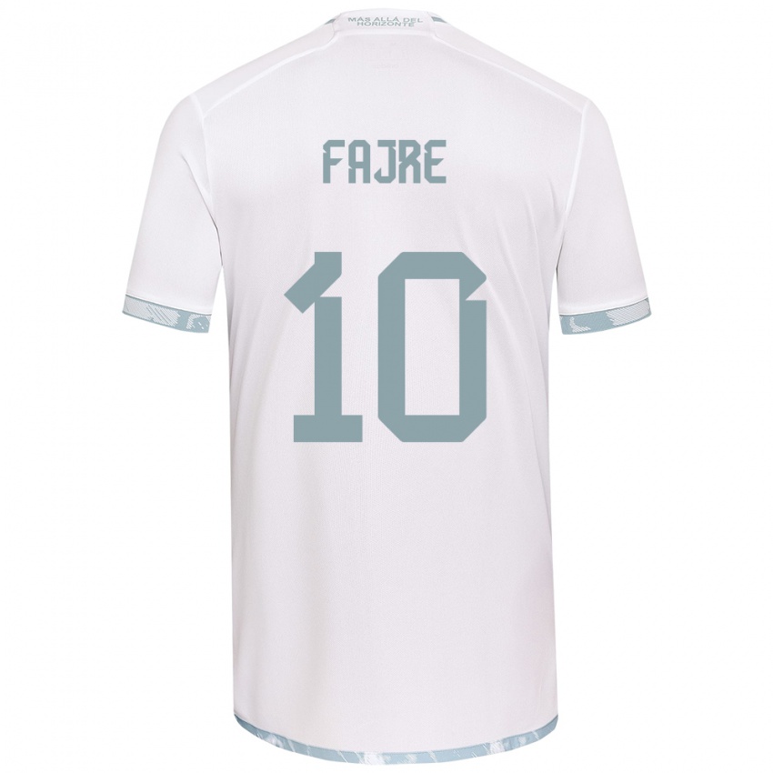 Niño Camiseta Nicole Fajre #10 Gris Blanco 2ª Equipación 2024/25 La Camisa