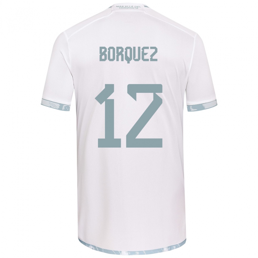 Niño Camiseta Gabriela Bórquez #12 Gris Blanco 2ª Equipación 2024/25 La Camisa