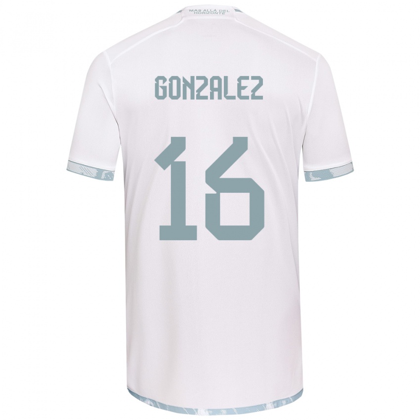 Niño Camiseta Monserratt González #16 Gris Blanco 2ª Equipación 2024/25 La Camisa