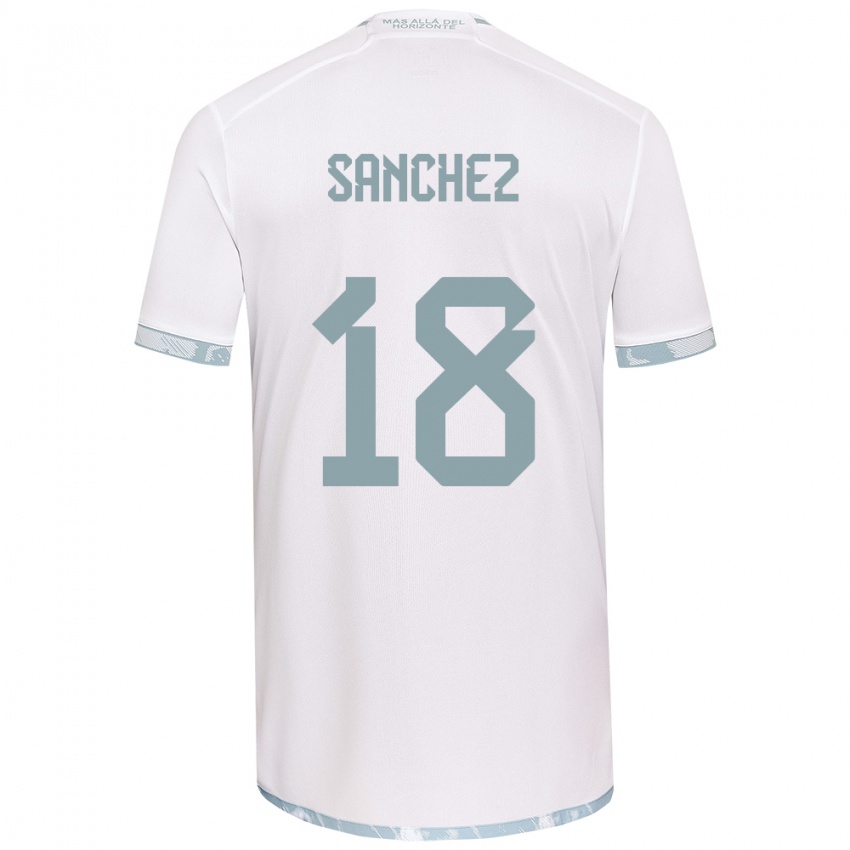 Niño Camiseta Bárbara Sánchez #18 Gris Blanco 2ª Equipación 2024/25 La Camisa