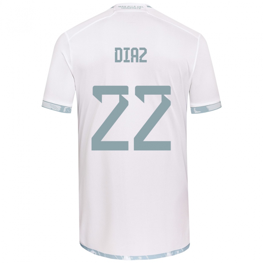 Niño Camiseta Valentina Díaz #22 Gris Blanco 2ª Equipación 2024/25 La Camisa