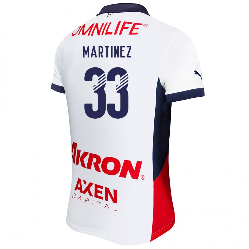 Niño Camiseta Raúl Martínez #33 Blanco Rojo Azul 2ª Equipación 2024/25 La Camisa