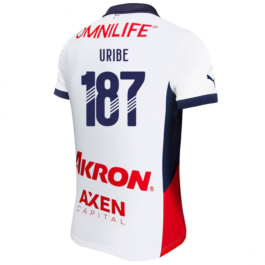 Niño Camiseta Juan Uribe #187 Blanco Rojo Azul 2ª Equipación 2024/25 La Camisa