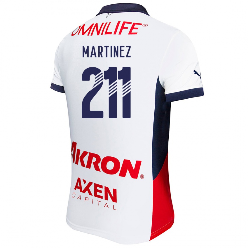 Niño Camiseta Diego Martínez #211 Blanco Rojo Azul 2ª Equipación 2024/25 La Camisa