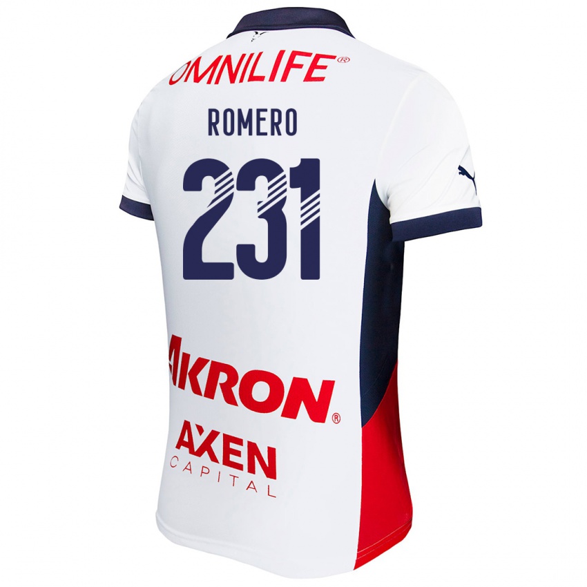 Niño Camiseta Ángel Romero #231 Blanco Rojo Azul 2ª Equipación 2024/25 La Camisa