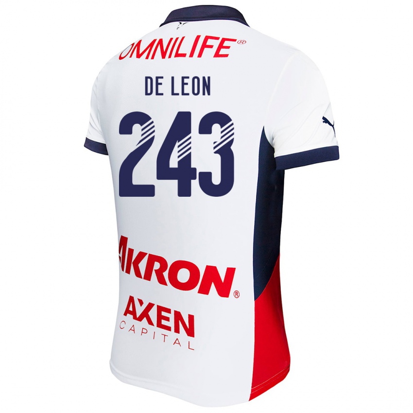 Niño Camiseta Jared De León #243 Blanco Rojo Azul 2ª Equipación 2024/25 La Camisa