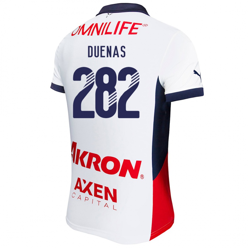 Niño Camiseta Omar Dueñas #282 Blanco Rojo Azul 2ª Equipación 2024/25 La Camisa