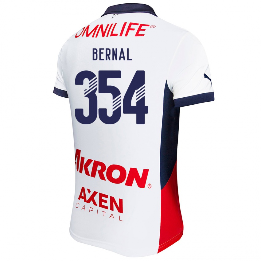 Niño Camiseta Carlos Bernal #354 Blanco Rojo Azul 2ª Equipación 2024/25 La Camisa