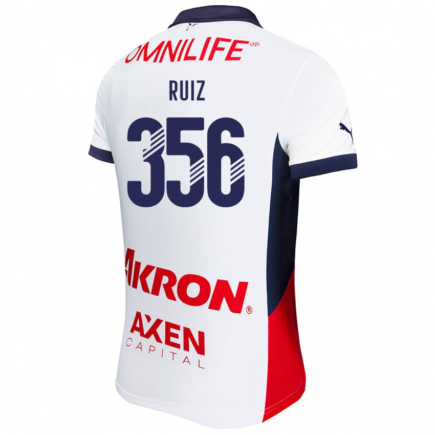 Niño Camiseta Dilan Ruiz #356 Blanco Rojo Azul 2ª Equipación 2024/25 La Camisa