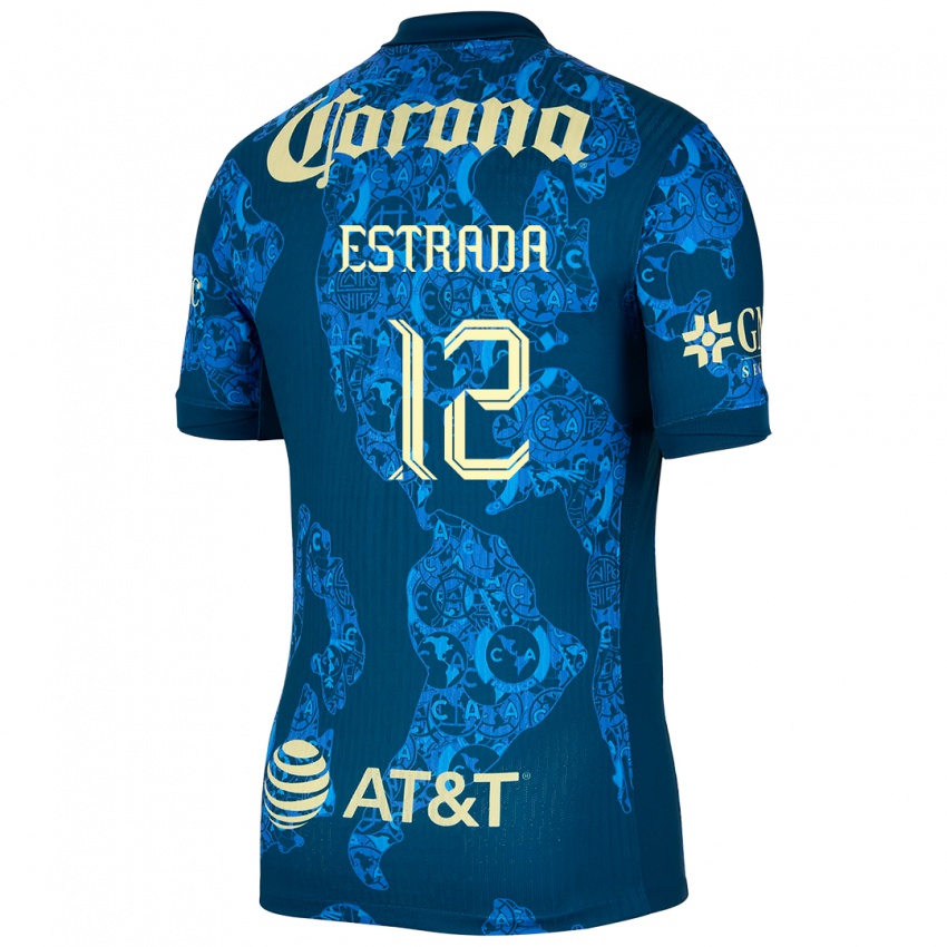 Niño Camiseta Jonathan Estrada #12 Azul Amarillo 2ª Equipación 2024/25 La Camisa