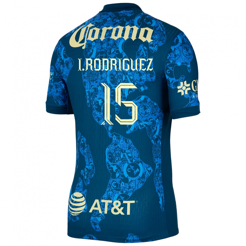 Niño Camiseta Iván Rodríguez #15 Azul Amarillo 2ª Equipación 2024/25 La Camisa