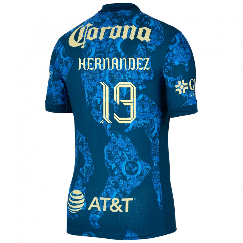 Niño Camiseta Illian Hernández #19 Azul Amarillo 2ª Equipación 2024/25 La Camisa