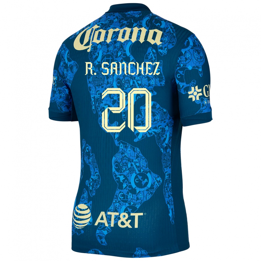 Niño Camiseta Richard Sanchez #20 Azul Amarillo 2ª Equipación 2024/25 La Camisa