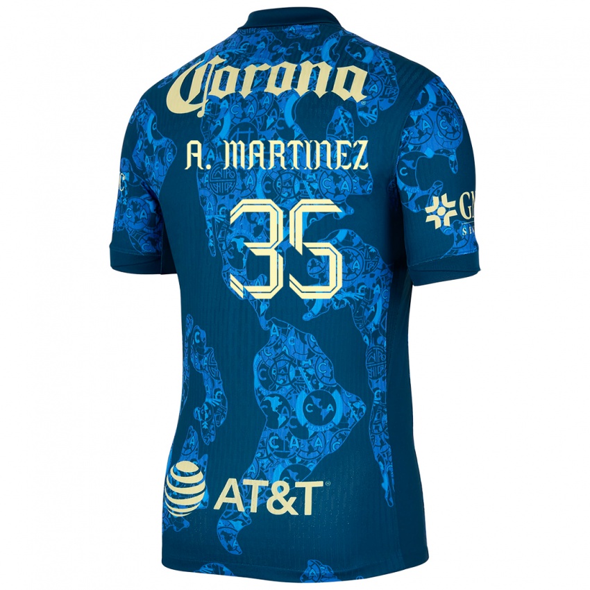 Niño Camiseta Arturo Martínez #35 Azul Amarillo 2ª Equipación 2024/25 La Camisa