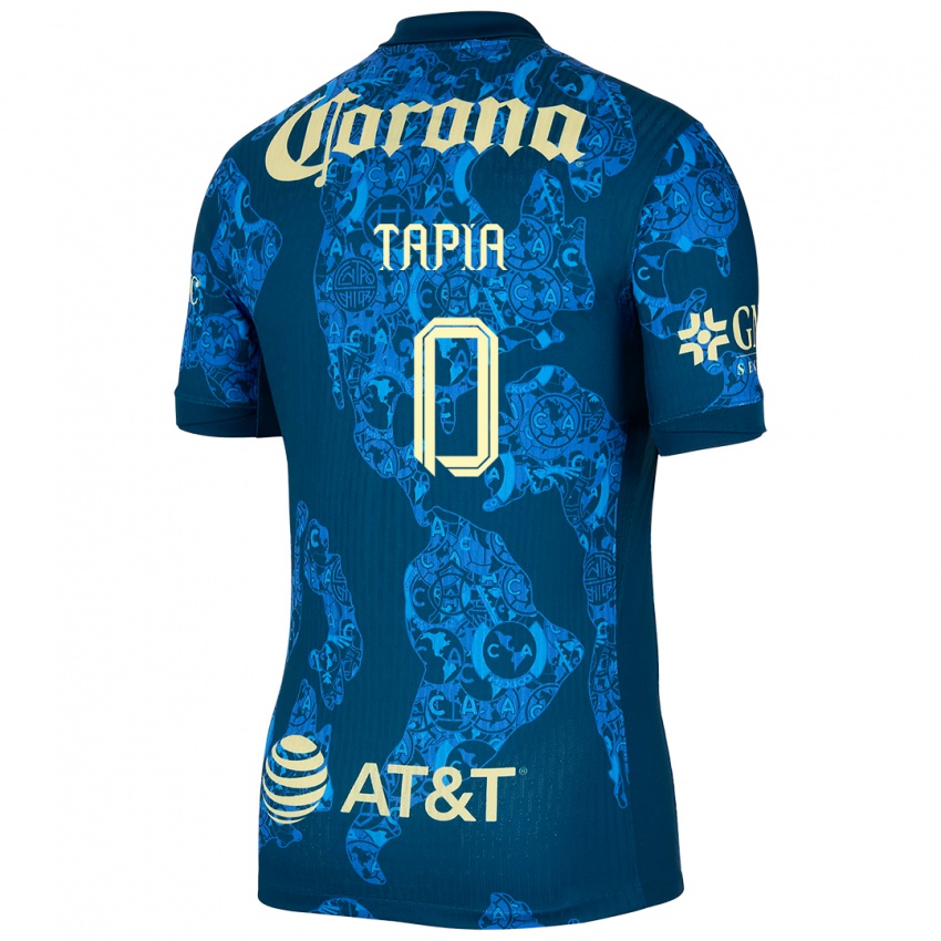 Niño Camiseta Leonardo Tapia #0 Azul Amarillo 2ª Equipación 2024/25 La Camisa