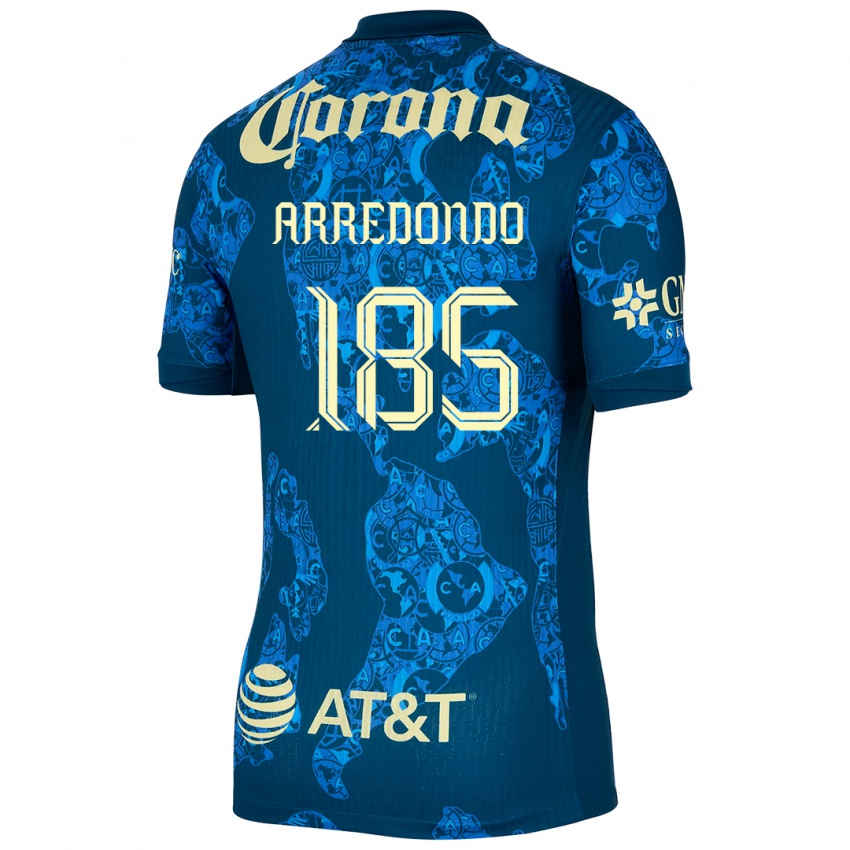 Niño Camiseta Aarón Arredondo #185 Azul Amarillo 2ª Equipación 2024/25 La Camisa