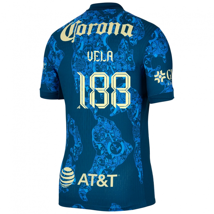 Niño Camiseta Christo Vela #188 Azul Amarillo 2ª Equipación 2024/25 La Camisa