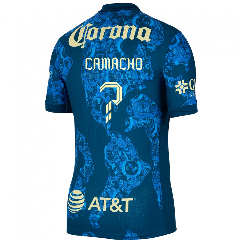 Niño Camiseta Jorge Camacho #0 Azul Amarillo 2ª Equipación 2024/25 La Camisa