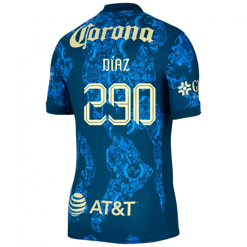 Niño Camiseta Julio Díaz #290 Azul Amarillo 2ª Equipación 2024/25 La Camisa