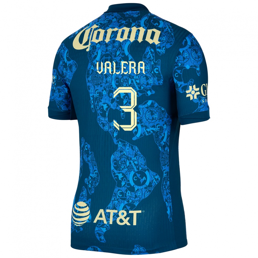 Niño Camiseta Selene Valera #3 Azul Amarillo 2ª Equipación 2024/25 La Camisa