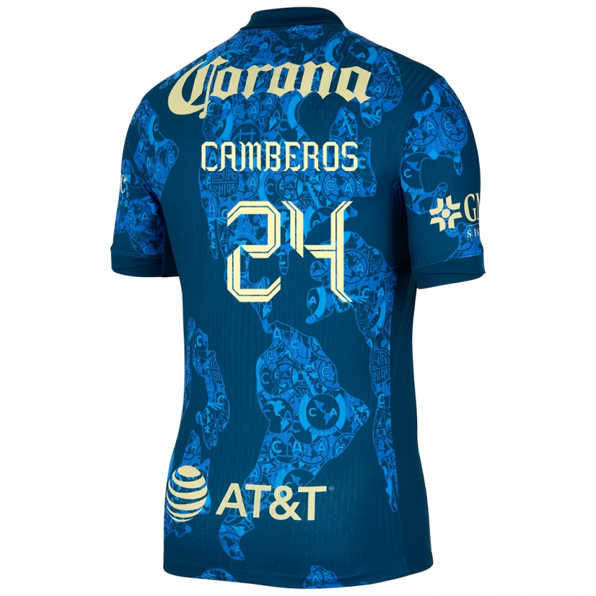 Niño Camiseta Scarlett Camberos #24 Azul Amarillo 2ª Equipación 2024/25 La Camisa