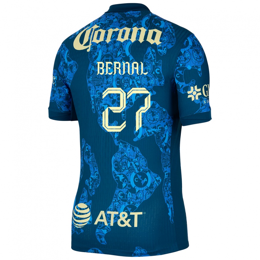 Niño Camiseta Mayra Pelayo Bernal #27 Azul Amarillo 2ª Equipación 2024/25 La Camisa