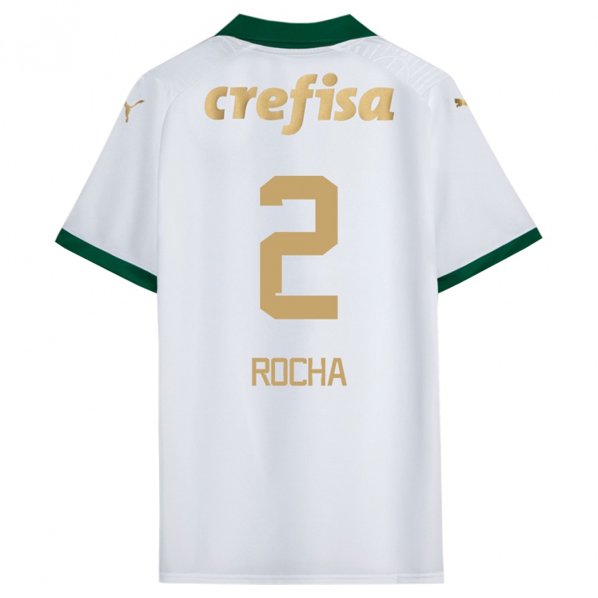 Niño Camiseta Marcos Rocha #2 Blanco Verde 2ª Equipación 2024/25 La Camisa