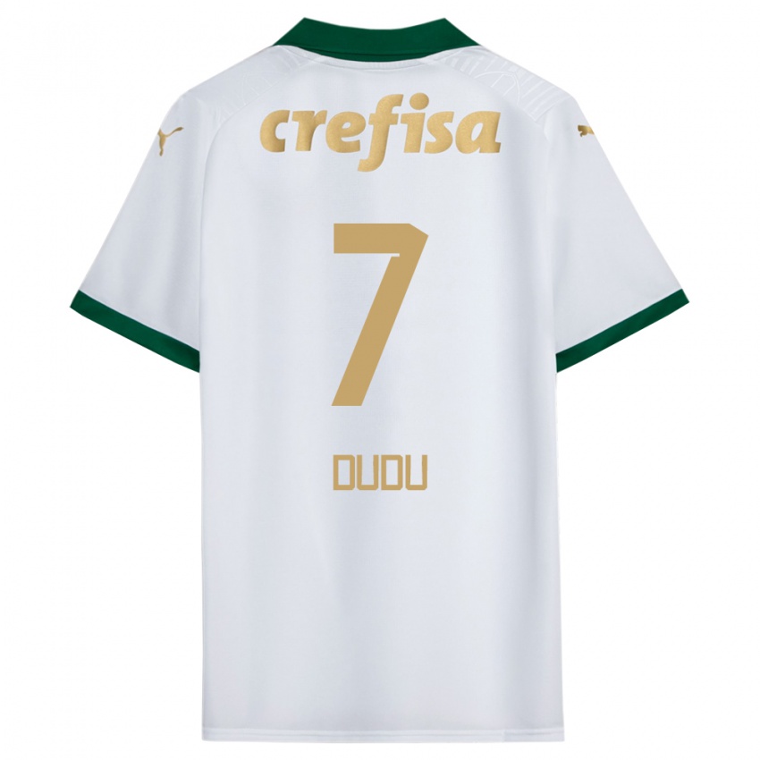 Niño Camiseta Dudu #7 Blanco Verde 2ª Equipación 2024/25 La Camisa