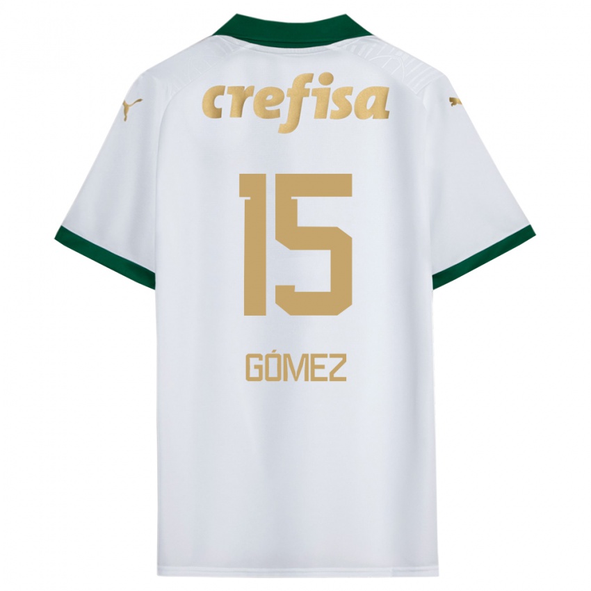 Niño Camiseta Gustavo Gomez #15 Blanco Verde 2ª Equipación 2024/25 La Camisa