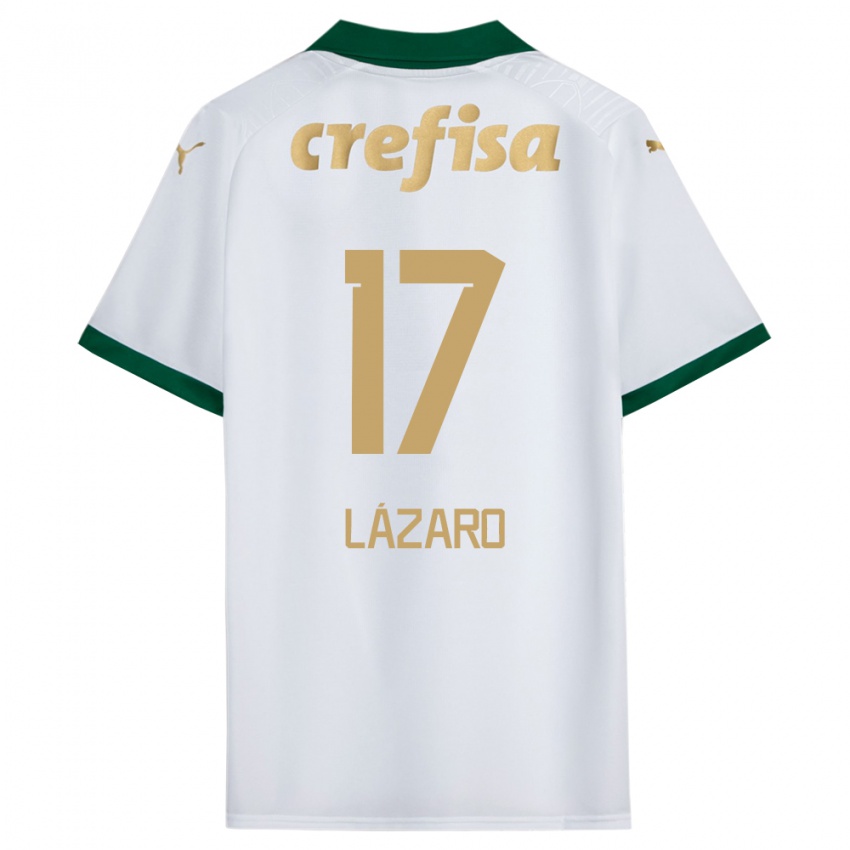 Niño Camiseta Lazaro #17 Blanco Verde 2ª Equipación 2024/25 La Camisa